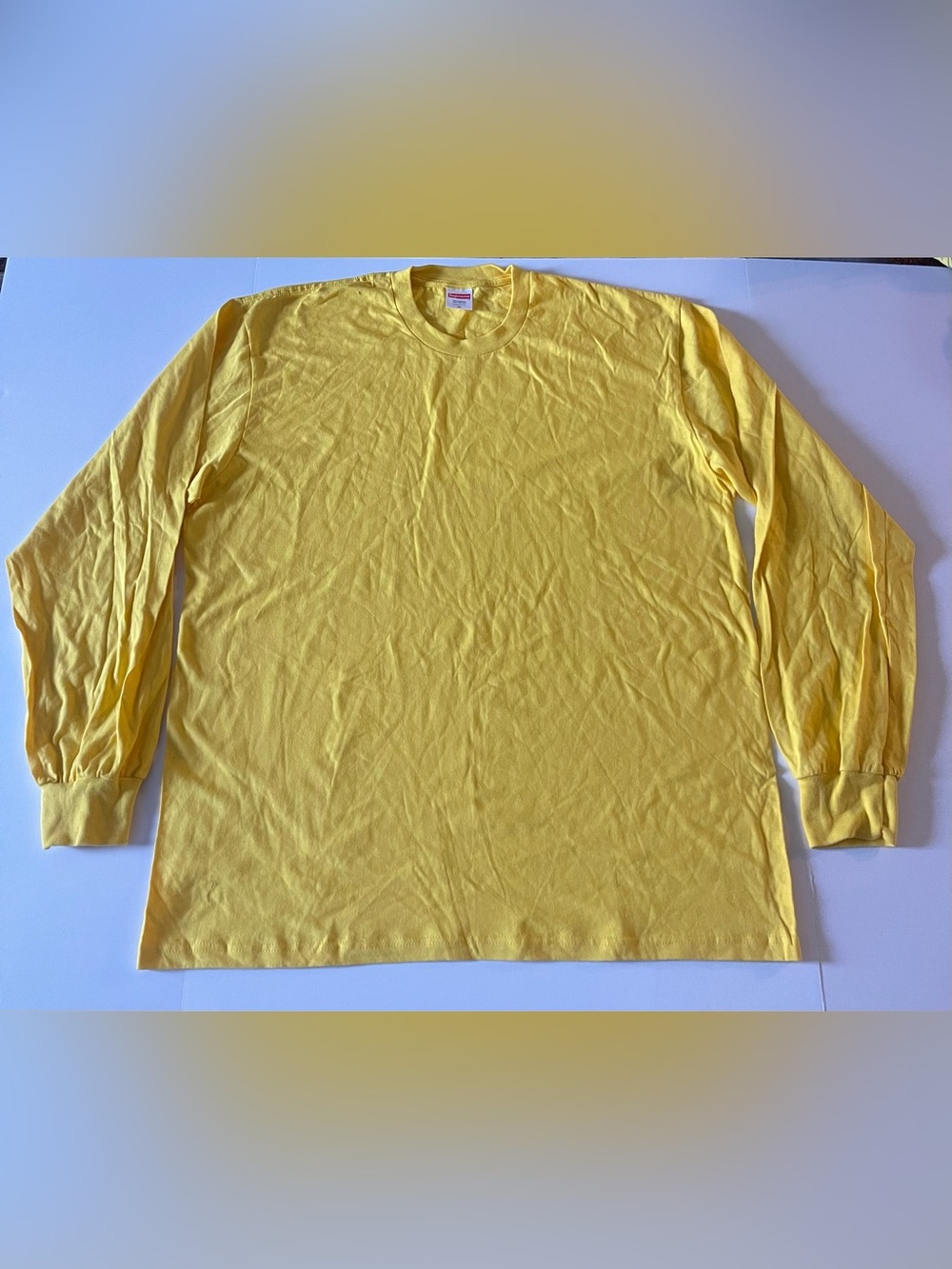 Supreme Men's Long Sleeve Crew Neck Shirt - Yellow Size XL